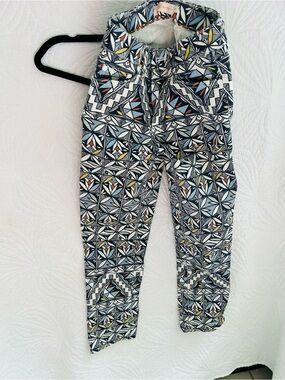 Tory Burch Kids Geometric Print Joggers - Navy, White & Yellow